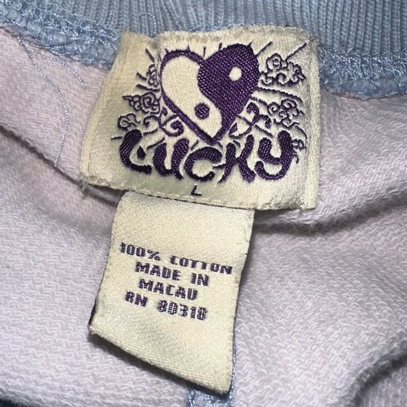 Y2K Lucky Love & Peace Retro Hippie Capri Sweatpants - Picture 9 of 10